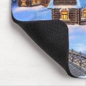 冬のクリスマスログハウス マウスパッド (コーナー)