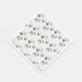 冬のクリスマスヴィンテージ鹿ヘッド〔雄ジカの〕枝角パターン スタンダードランチョンナプキン (角)