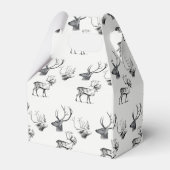 冬のクリスマスヴィンテージ鹿ヘッド〔雄ジカの〕枝角パターン フェイバーボックス (裏面サイド)