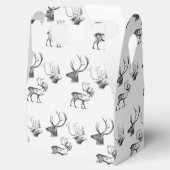 冬のクリスマスヴィンテージ鹿ヘッド〔雄ジカの〕枝角パターン フェイバーボックス (オープン)