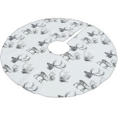 冬のクリスマスヴィンテージ鹿ヘッド〔雄ジカの〕枝角パターン ブラッシュドポリエステルツリースカート (アングル)