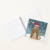 冬のクリスマス休暇サンタ猫 ノートブック (内部)