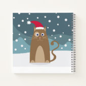 冬のクリスマス休暇サンタ猫 ノートブック (裏面)