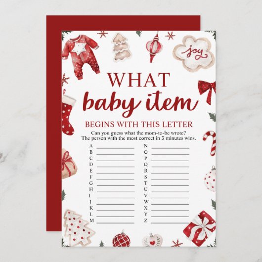 冬のクリスマス何ベビーアイテム赤ちゃんシャワーゲーム 招待状