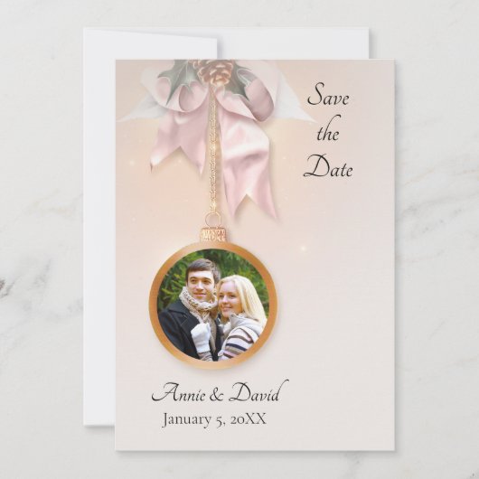  冬のクリスマス写真が日を救う 招待状 (正面)