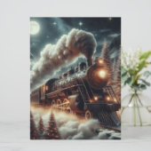 冬のクリスマス夜の列車 シーズンカード (スタンド正面)