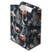 冬のクリスマス小屋 ミディアムペーパーバッグ (裏面アングル)