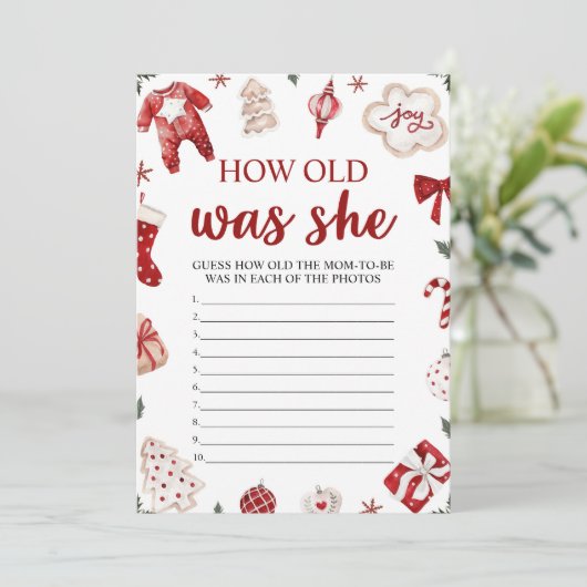 冬のクリスマス彼女の赤ちゃんシャワーゲームは何歳だった 招待状 (スタンド正面)