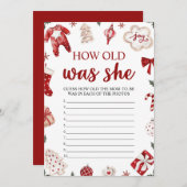 冬のクリスマス彼女の赤ちゃんシャワーゲームは何歳だった 招待状 (正面/裏面)
