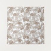 冬のクリスマス抽象芸術ベージュパインコーンの木のpr タペストリー (正面)