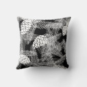 冬のクリスマス抽象芸術白い松の円錐木のpr クッション (裏面)