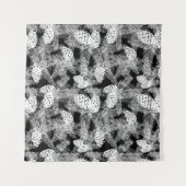 冬のクリスマス抽象芸術白い松の円錐木のpr タペストリー (正面(横))