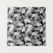 冬のクリスマス抽象芸術白い松の円錐木のpr タペストリー (正面)