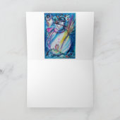 冬のクリスマス挨拶にフクロウを添えた雪だるま シーズンカード (内部)