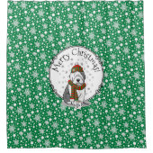 冬のクリスマス旧英語シェプドグレイ1かわいい シャワーカーテン (正面)