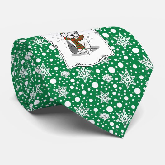 冬のクリスマス旧英語シェプドグレイ1かわいい ネクタイ (ロール)