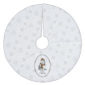 冬のクリスマス旧英語シェプドグレイ1かわいい フリース ツリースカート (正面)