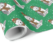 冬のクリスマス旧英語シェプドグレイ1かわいい ラッピングペーパー (ロールコーナー)