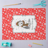 冬のクリスマス旧英語シェプドグレイ1かわいい 薄葉紙 (クラフト)