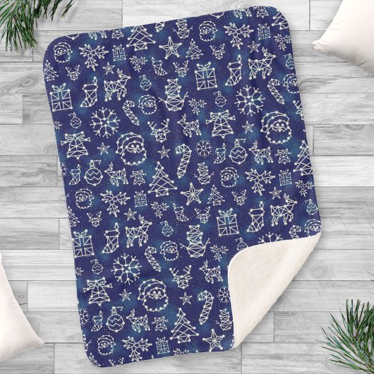 冬のクリスマス星座の星空のパターン シェルパブランケット