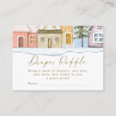 冬のクリスマス村の赤ちゃんシャワーを取る エンクロージャーカード (正面)