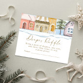 冬のクリスマス村の赤ちゃんシャワーを取る エンクロージャーカード