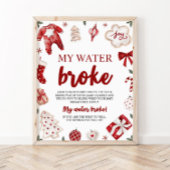 冬のクリスマス私の水は赤ちゃんシャワーゲームを壊した ポスター