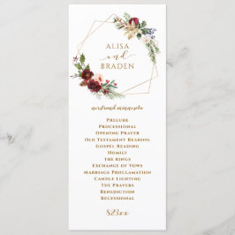 冬のクリスマス結婚のバーガンディ水の色ボホ プログラム