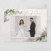 冬のクリスマス結婚ロマンチック写真ありがとう ポストカード (正面)