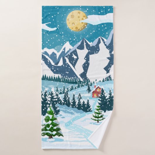 冬のクリスマス背景。松の木とスズ バスタオル (バスタオル)