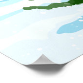 冬のクリスマス背景。松の木とスズ ポスター (角)