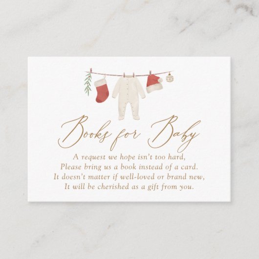 冬のクリスマス赤ちゃん服の本ベビー エンクロージャーカード (正面)