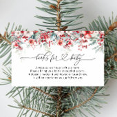冬のクリスマス赤フローラ本ベビー エンクロージャーカード