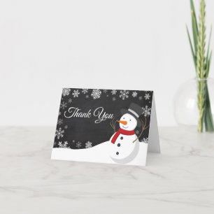 冬のクリスマス雪だるまサンキューカード サンキューカード