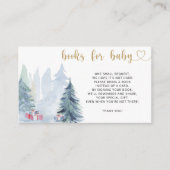 冬のクリスマス雪の本ベビーチケット エンクロージャーカード (正面)