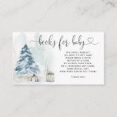 冬のクリスマス雪の本ベビーチケット エンクロージャーカード (正面)