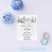 冬のクリスマス雪景色予算 チラシ (シングル)