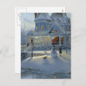 冬のクリスマス雪景色 シーズンポストカード (正面/裏面)