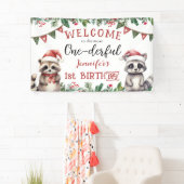 冬のクリスマス1st誕生日パーティーかわいいラックス 横断幕 (インサイチュ)