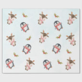 冬のクリスマス1st誕生日パーティー ラッピングペーパー (フラット)