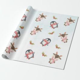 冬のクリスマス1st誕生日パーティー ラッピングペーパー