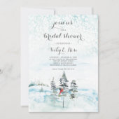 冬のクリスマス エバーグリーン ブライダルシャワーの招待状 招待状 (正面)