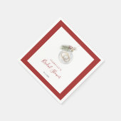 冬のクリスマス オーナメント ブライダルシャワー スタンダードカクテルナプキン (角)