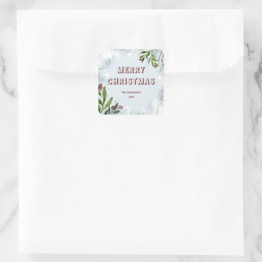 冬のクリスマス スクエアシール (バッグ)