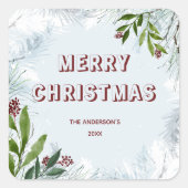 冬のクリスマス スクエアシール (正面)