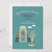 冬のクリスマス フロントドア 2 引っ越しのお知らせ 招待状 (正面)