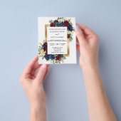 冬のクリスマス ローズ フラワー ウェディング 水彩画 チラシ (手)