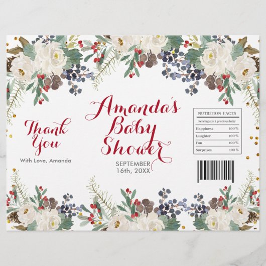 冬のクリスマス 白い花のチップバッグラッパー チラシ (正面)