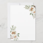 冬のクリスマス 白い花の30歳の誕生日ディナー 招待状 (裏面)