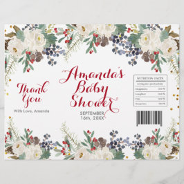 冬のクリスマス 白い花柄 チップバッグ ラッパー チラシ